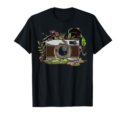 Camera Surrounded Foliage Enthusiasts T-Shirt - Unique Graphic Men Women - T-Shirt, Sweatshirt, Hoodie
