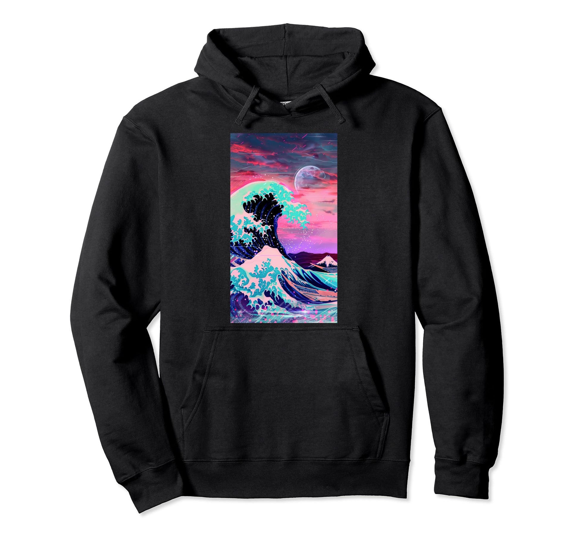 Vaporwave Inspired Great Wave Wave Hoodie - Streetwear Style for Adults - T-Shirt, Sweatshirt, Hoodie