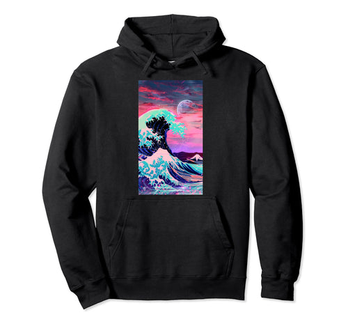 Vaporwave Inspired Great Wave Wave Hoodie - Streetwear Style for Adults - T-Shirt, Sweatshirt, Hoodie