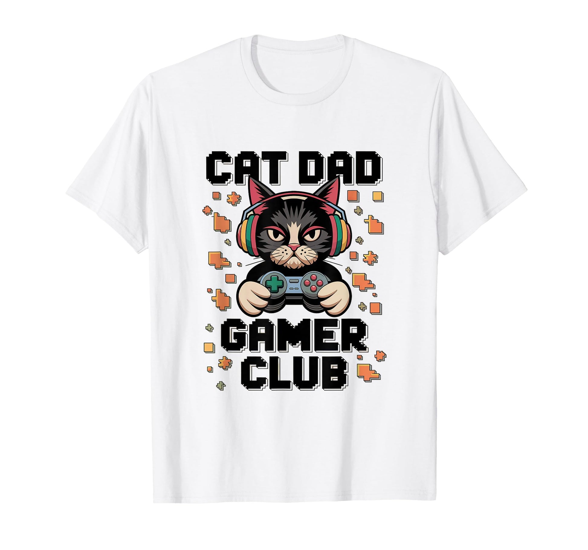 Cat Dad Gamer Club Proud New Dad T-Shirt - Casual Everyday Wear for Adults - T-Shirt, Sweatshirt, Hoodie