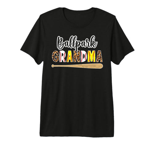 Ballpark Grandma Baseball Softball T-Shirt - Graphic Print for Adults - T-Shirt, Sweatshirt, Hoodie