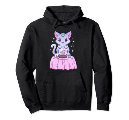 Kawaii Pastel Goth Creepy Wicca Witchy Cat Hoodie - Unique Graphic Unisex - T-Shirt, Sweatshirt, Hoodie