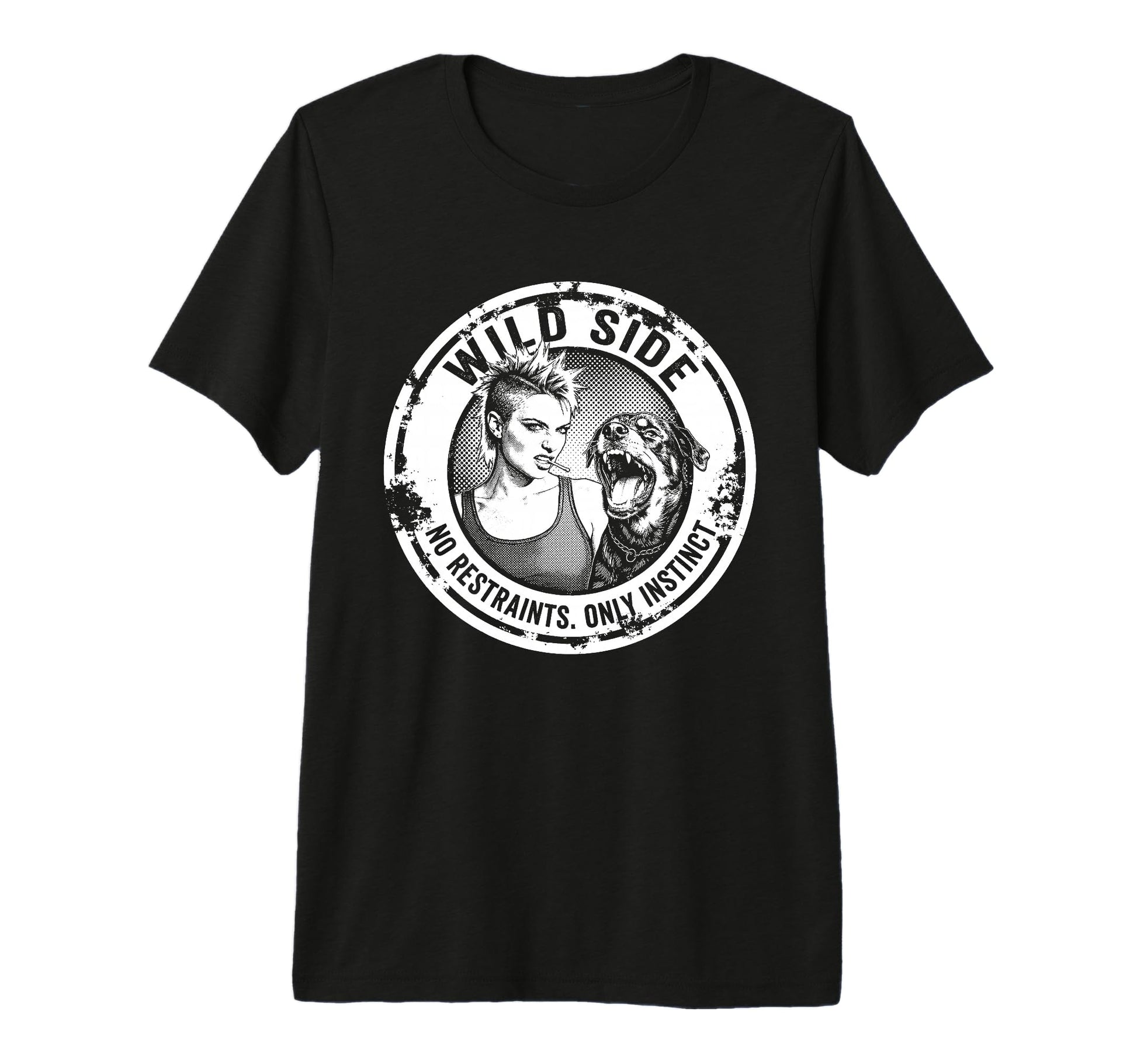 Punk And Dog 90S Grunge Badge Patch T-Shirt - Aesthetic Graphic Unisex - T-Shirt, Sweatshirt, Hoodie