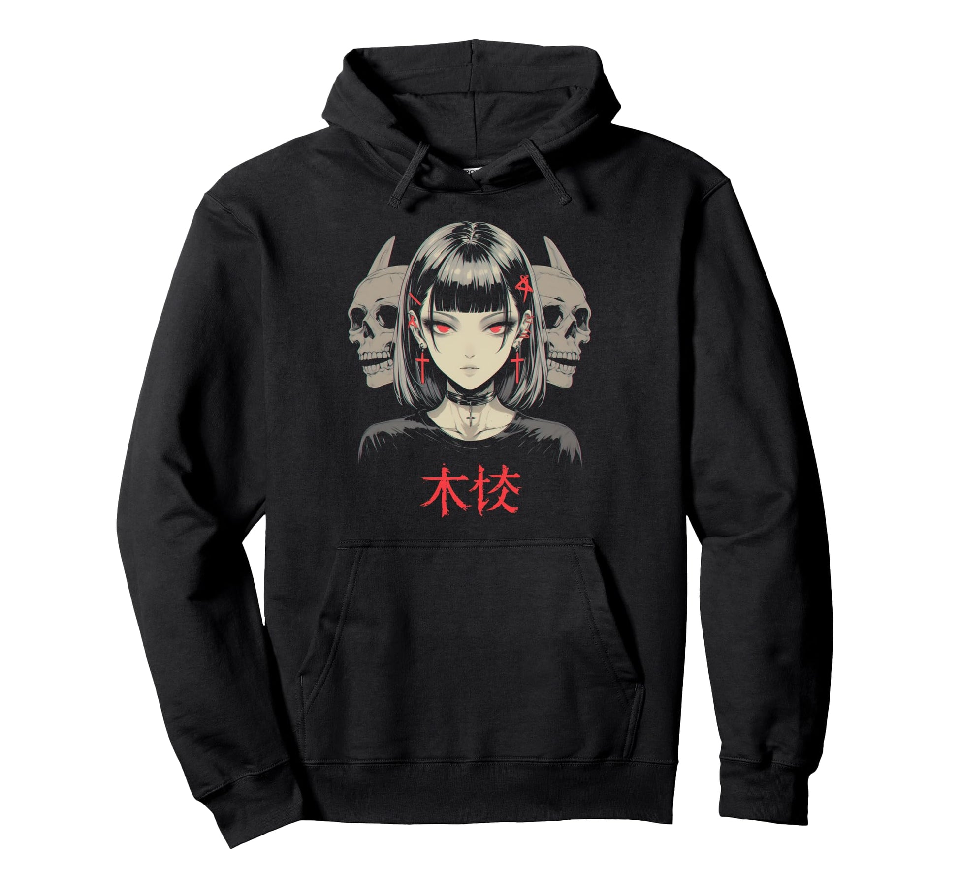 Goth Grunge Demon Anime Waifu Horror Alt Hoodie - Trendy Graphic Men Women - T-Shirt, Sweatshirt, Hoodie