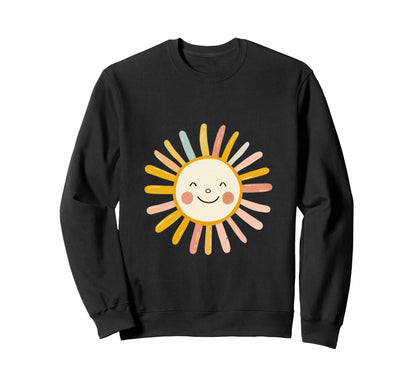 Sun 70S Rainbow Art Boho Boho Sun Sweatshirt - Trendy Graphic for Adults - T-Shirt, Sweatshirt, Hoodie