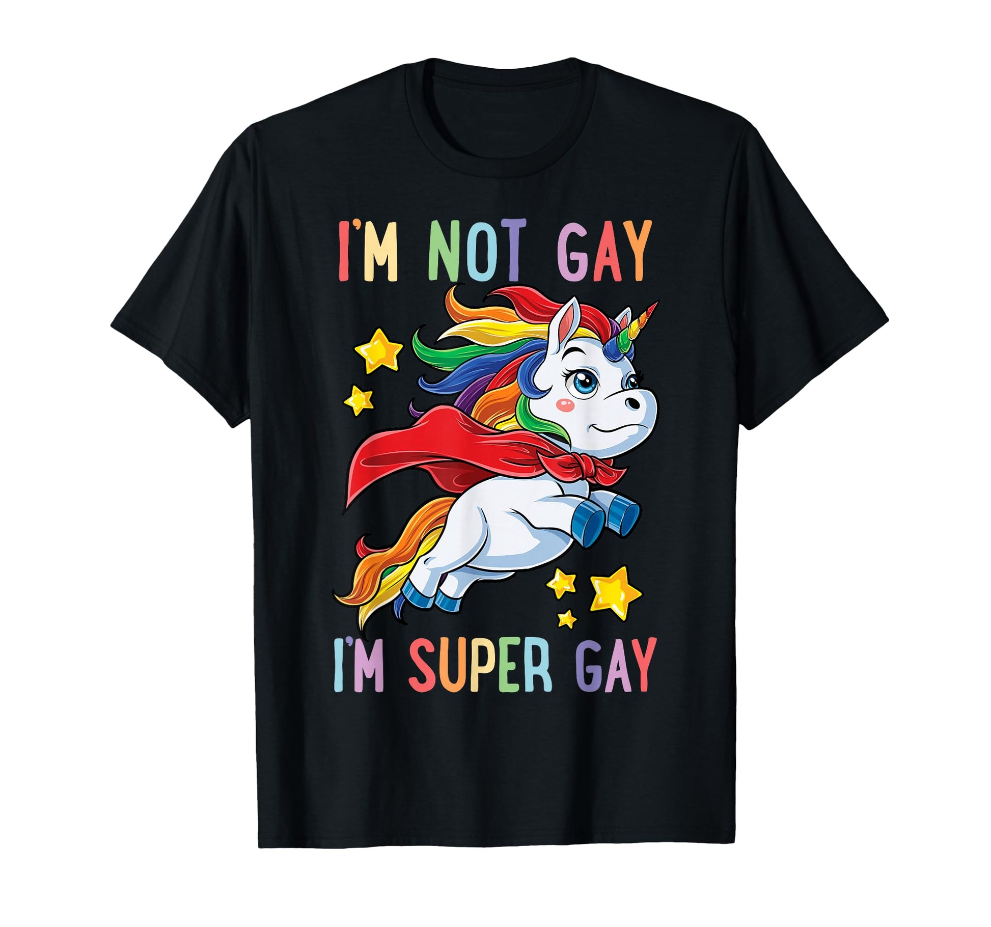 Lgbtq Unicorn Super Gay Pride Lgbt Ally T-Shirt - Novelty Apparel Unisex - T-Shirt, Sweatshirt, Hoodie