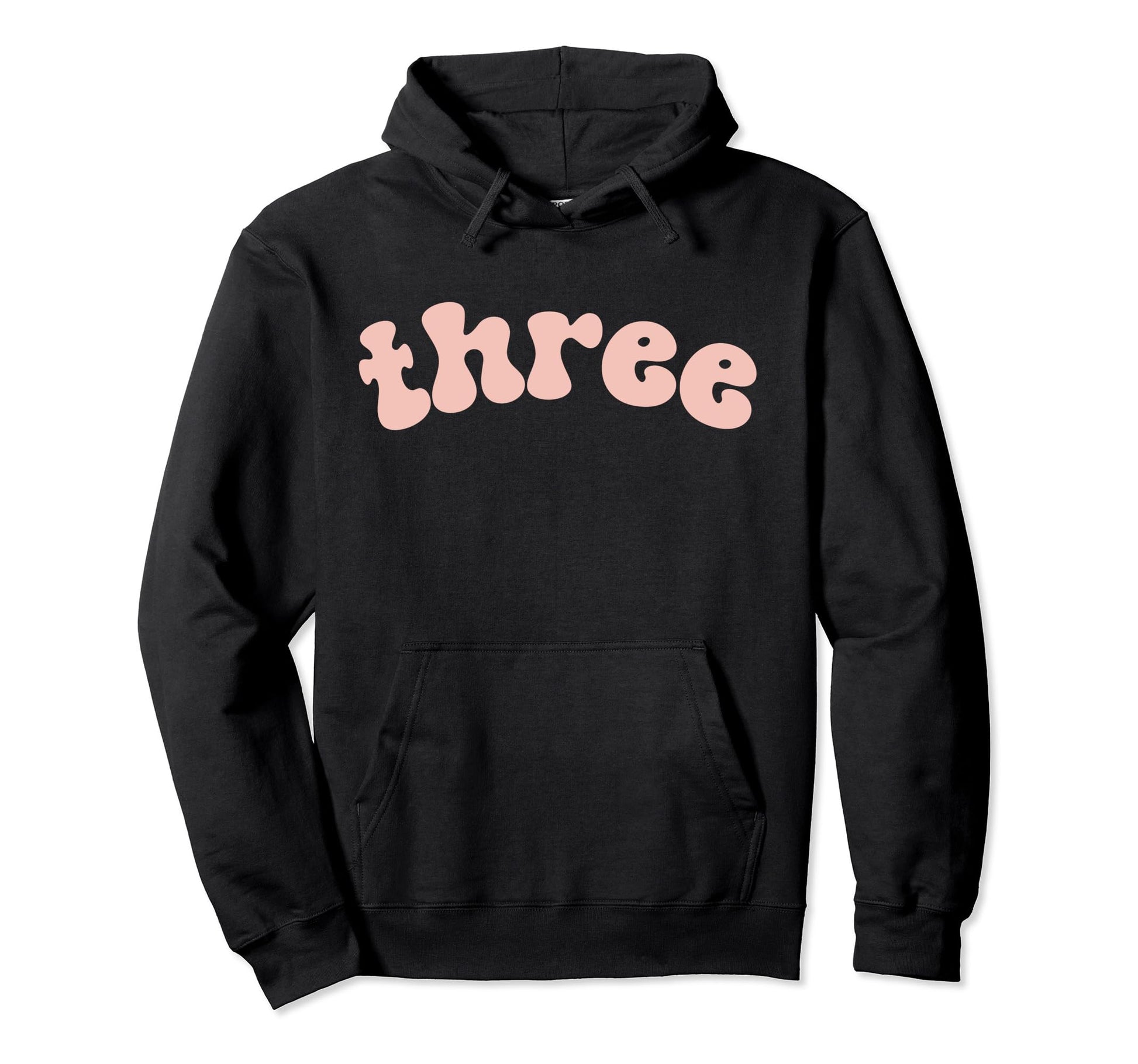 3Rd Birthday Boho Wavy Blush Mauve Three Hoodie - Aesthetic Graphic Unisex - T-Shirt, Sweatshirt, Hoodie