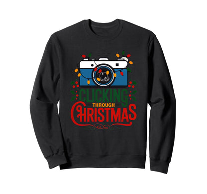 Clicking Through Camera Holiday Sweatshirt - Aesthetic Graphic Men Women - T-Shirt, Sweatshirt, Hoodie