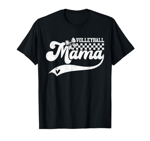 Groovy Volleyball Mama Coquette Bow T-Shirt - Streetwear Style for Adults - T-Shirt, Sweatshirt, Hoodie
