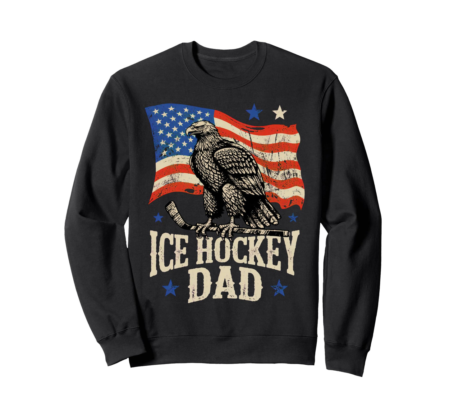 Ice Hockey American Flag Ice Hockey Sweatshirt - Unique Graphic for Adults - T-Shirt, Sweatshirt, Hoodie