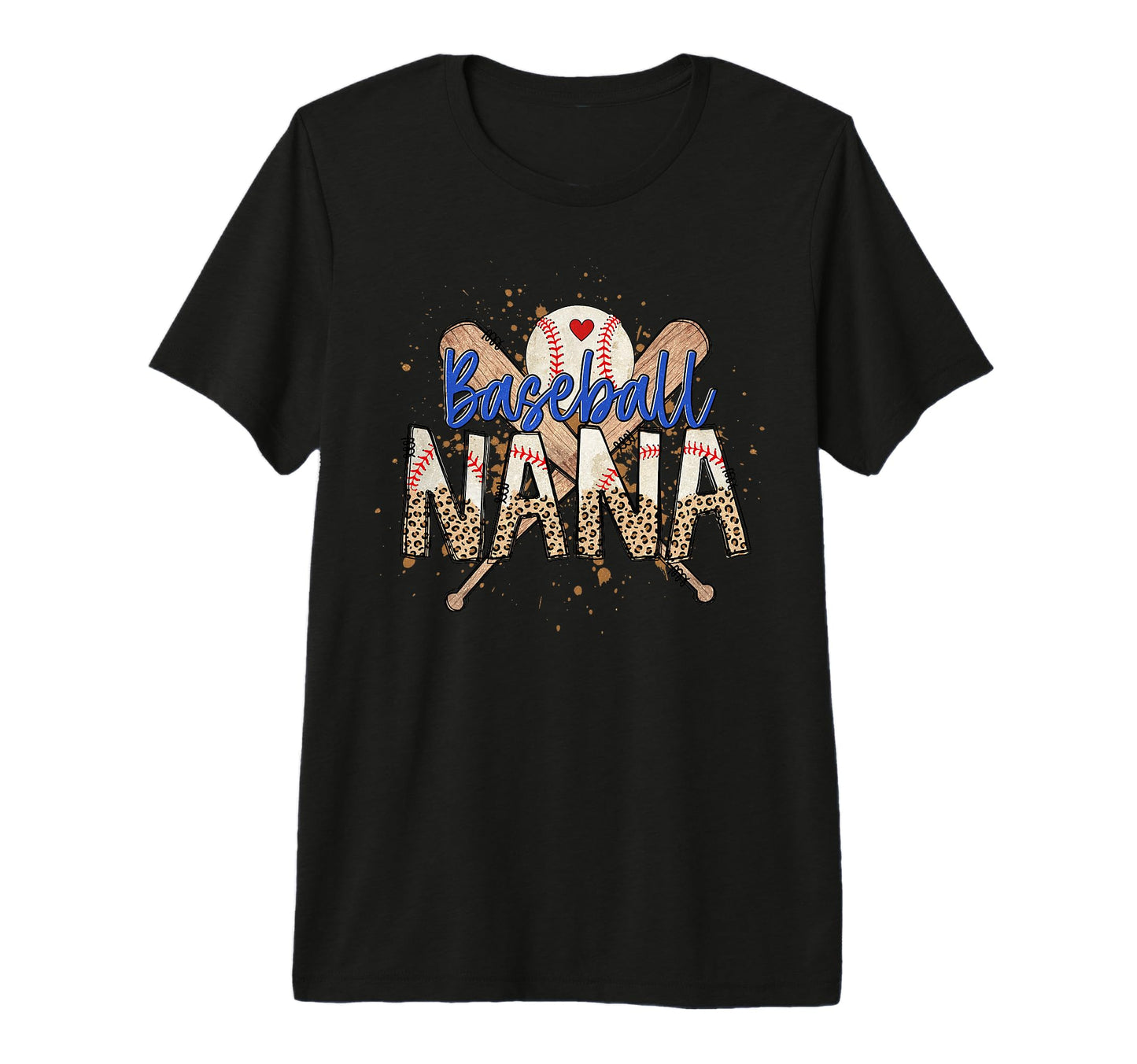 Baseball Nana Leopard Funny Mothers T-Shirt - Fun Novelty Design Men Women - T-Shirt, Sweatshirt, Hoodie