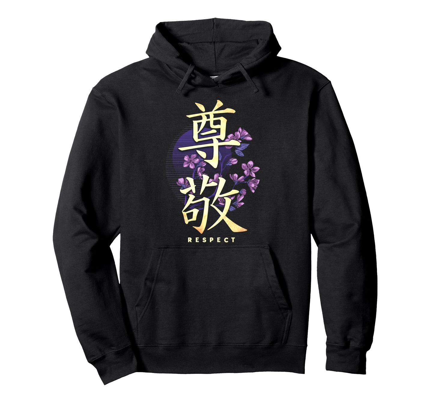 Respect Japanese Kanji Calligraphy Hoodie - Casual Everyday Wear for Adults - T-Shirt, Sweatshirt, Hoodie