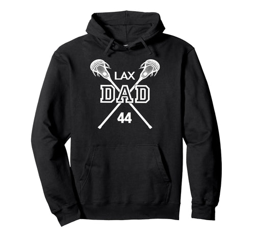 Lacrosse Dad Lax Dad Father Number 44 Hoodie - Minimalist Print for Adults - T-Shirt, Sweatshirt, Hoodie