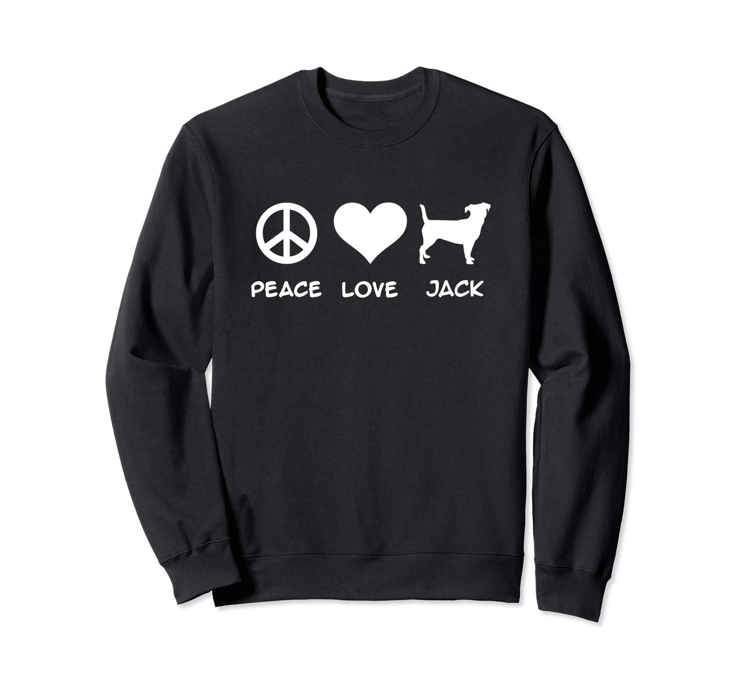 Peace Love Jack Russell Sweatshirt - Trendy Graphic Men Women - T-Shirt, Sweatshirt, Hoodie