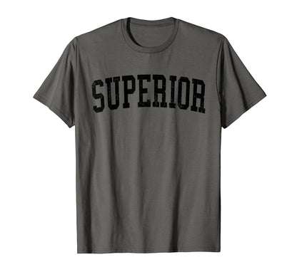Superior Wi Distressed Black Varsity T-Shirt - Novelty Apparel Unisex - T-Shirt, Sweatshirt, Hoodie