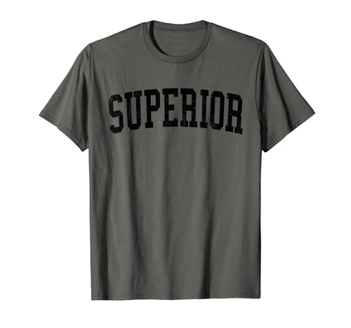 Superior Wi Distressed Black Varsity T-Shirt - Novelty Apparel Unisex - T-Shirt, Sweatshirt, Hoodie