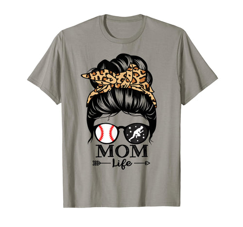 Mom Life Messy Bun Hair Funny Baseball T-Shirt - Trendy Graphic for Adults - T-Shirt, Sweatshirt, Hoodie
