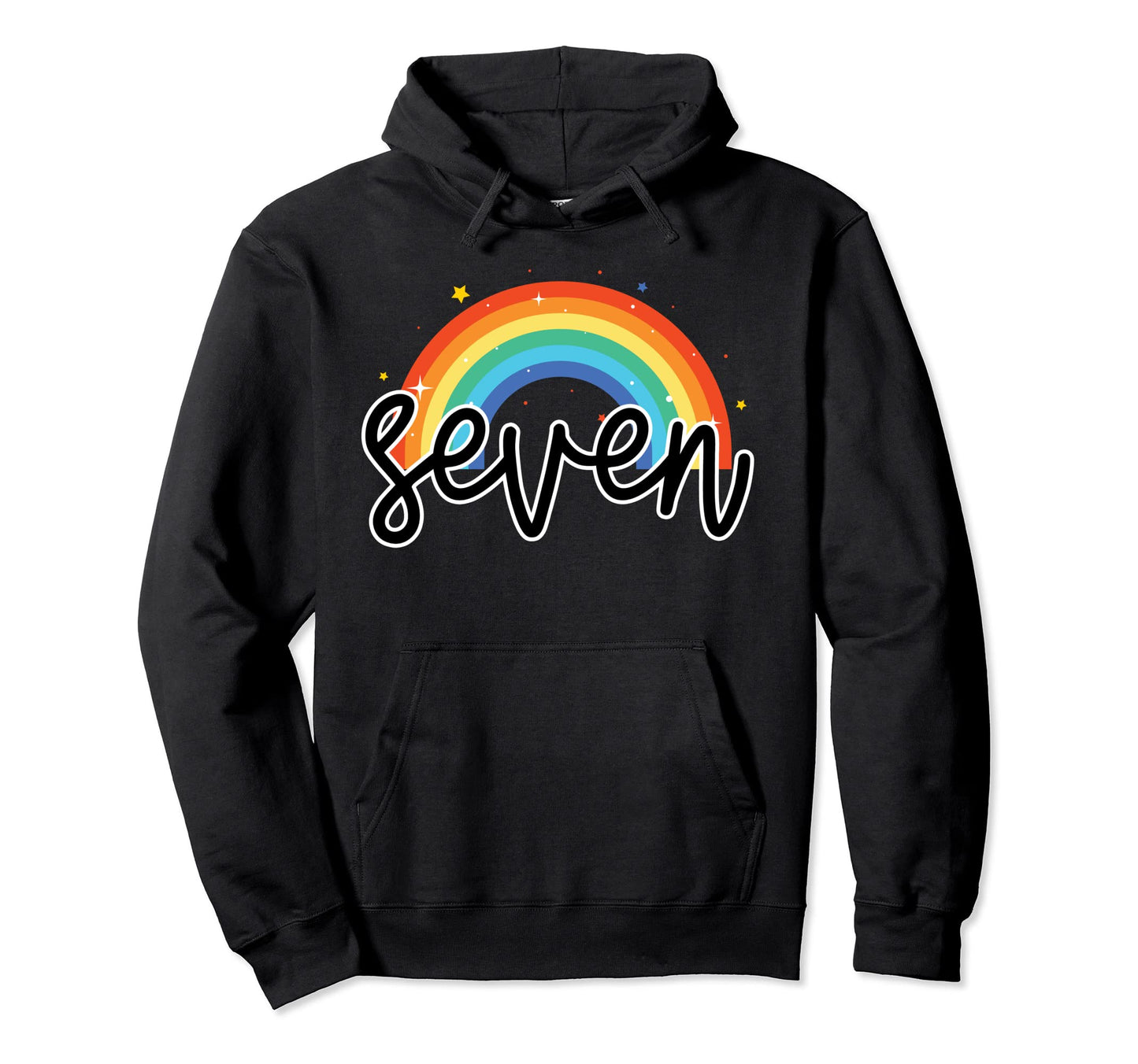 Seven Year Bithrday Rainbow Party 7 Hoodie - Unique Graphic for Adults - T-Shirt, Sweatshirt, Hoodie