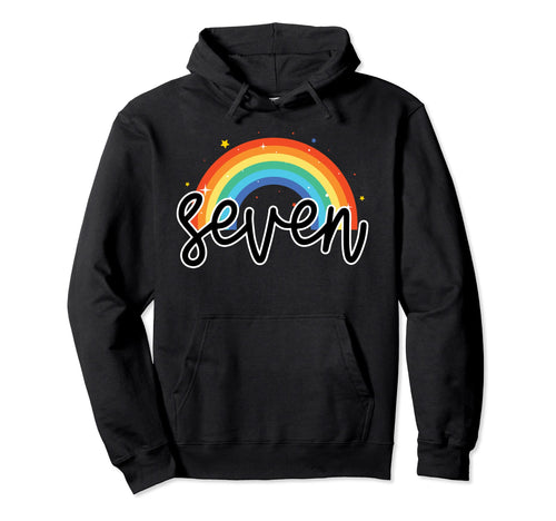 Seven Year Bithrday Rainbow Party 7 Hoodie - Unique Graphic for Adults - T-Shirt, Sweatshirt, Hoodie