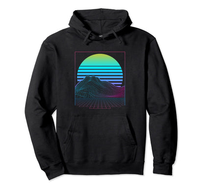 Vaporwave Aesthetic Sunset Hoodie - Casual Everyday Wear Men Women - T-Shirt, Sweatshirt, Hoodie