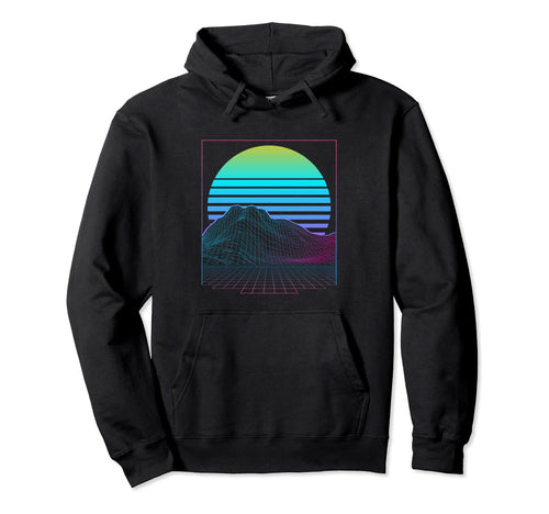 Vaporwave Aesthetic Sunset Hoodie - Casual Everyday Wear Men Women - T-Shirt, Sweatshirt, Hoodie