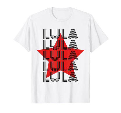 Lula 2022 President Brazil Typography Art T-Shirt - Graphic Print Unisex - T-Shirt, Sweatshirt, Hoodie