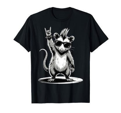 Funny Opossum Loving Rock And Roll T-Shirt - Fun Novelty Design Unisex - T-Shirt, Sweatshirt, Hoodie