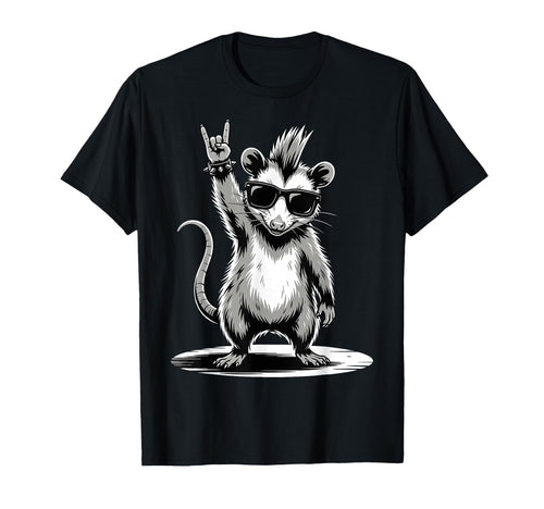 Funny Opossum Loving Rock And Roll T-Shirt - Fun Novelty Design Unisex - T-Shirt, Sweatshirt, Hoodie