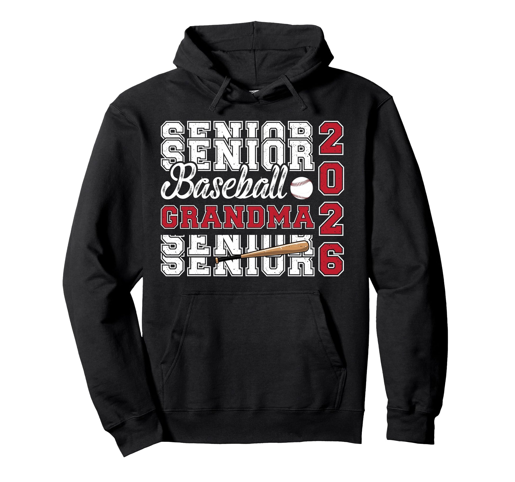 Baseball Senior Grandma Senior Hoodie - Minimalist Print for Adults - T-Shirt, Sweatshirt, Hoodie