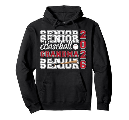 Baseball Senior Grandma Senior Hoodie - Minimalist Print for Adults - T-Shirt, Sweatshirt, Hoodie