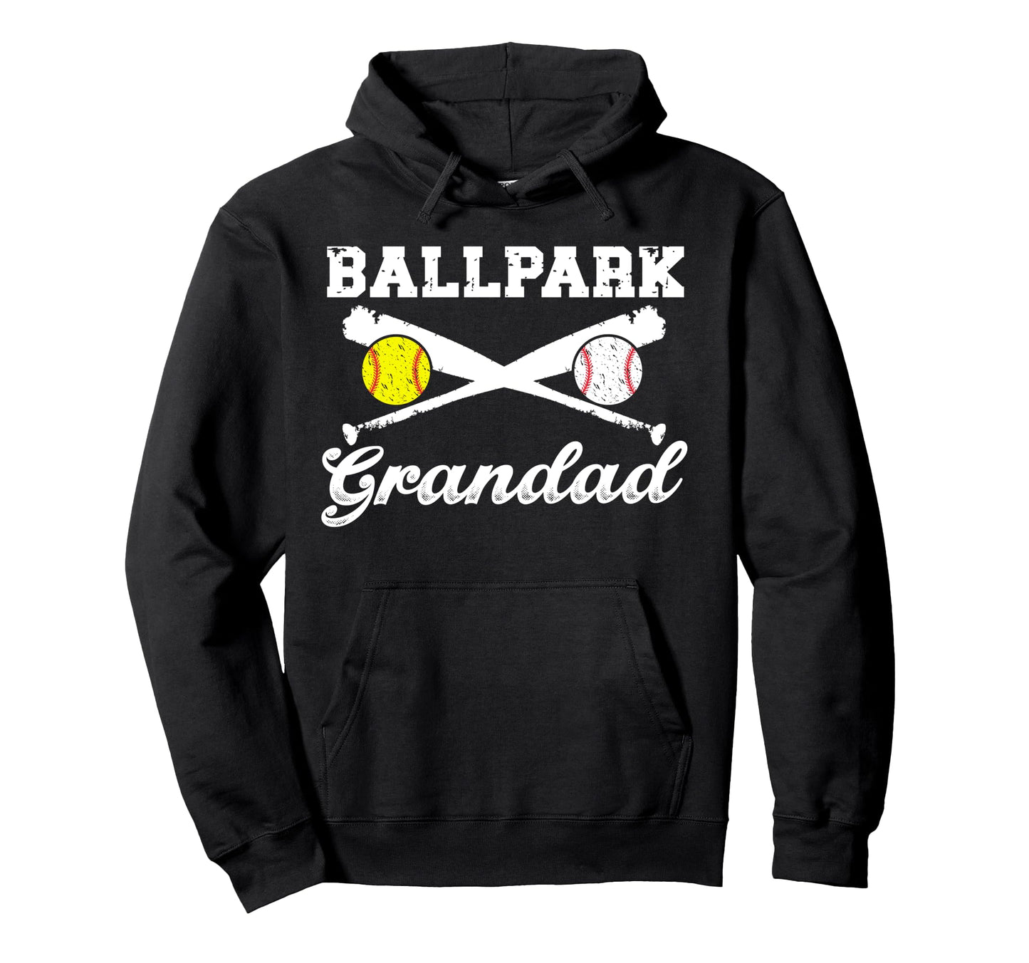Ballpark Grandad Softball Baseball Hoodie - Aesthetic Graphic Men Women - T-Shirt, Sweatshirt, Hoodie