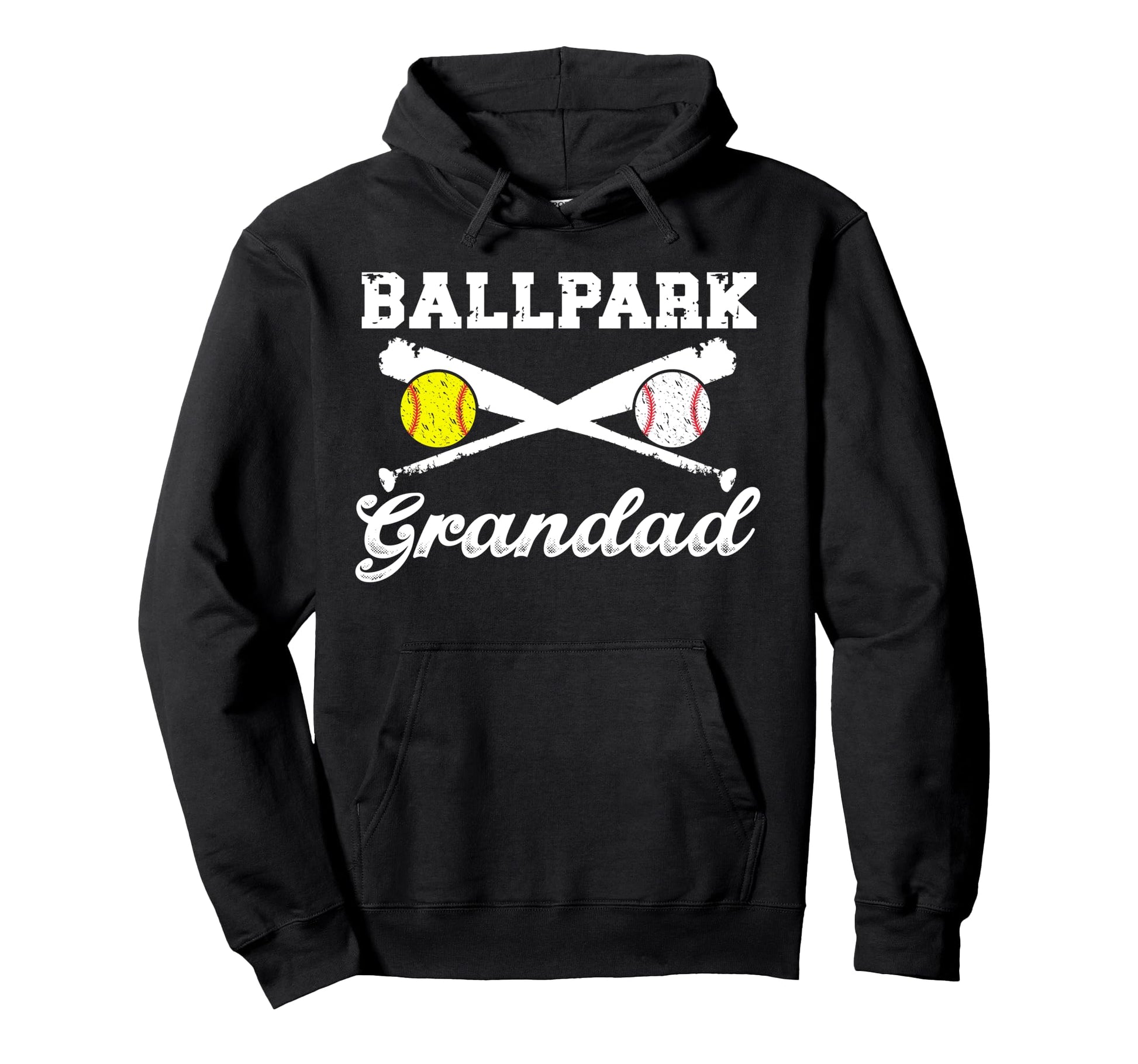 Ballpark Grandad Softball Baseball Hoodie - Aesthetic Graphic Men Women - T-Shirt, Sweatshirt, Hoodie