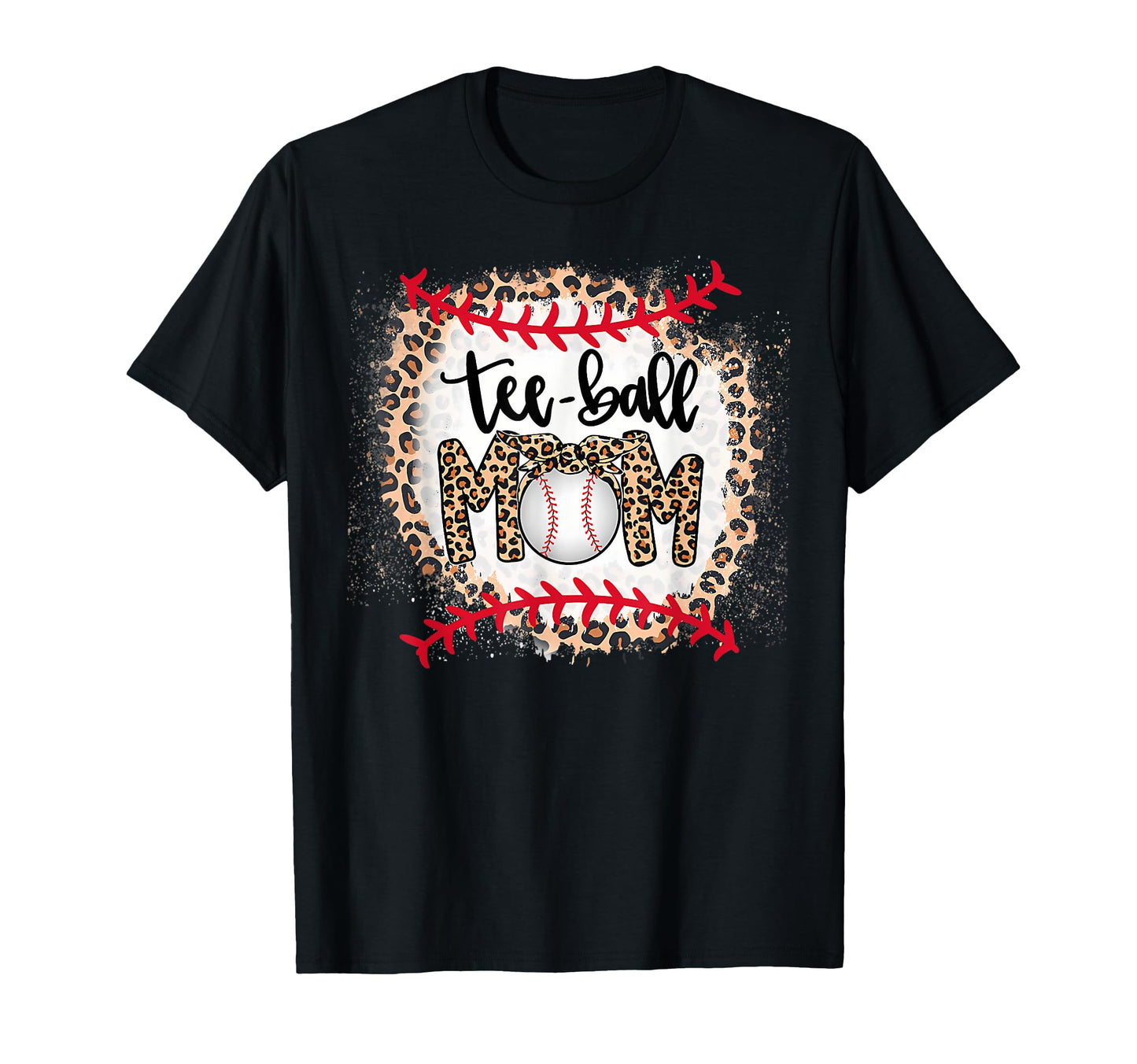 Ball Mom Leopard Baseball Funny Sports T-Shirt - Graphic Print Men Women - T-Shirt, Sweatshirt, Hoodie
