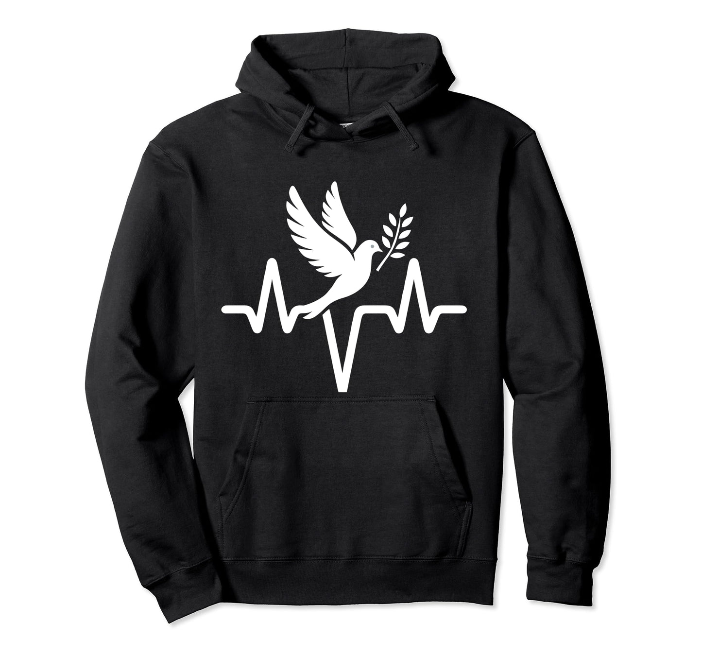 Heartbeat Peace Dove And Olive Branch Hoodie - Graphic Print Men Women - T-Shirt, Sweatshirt, Hoodie