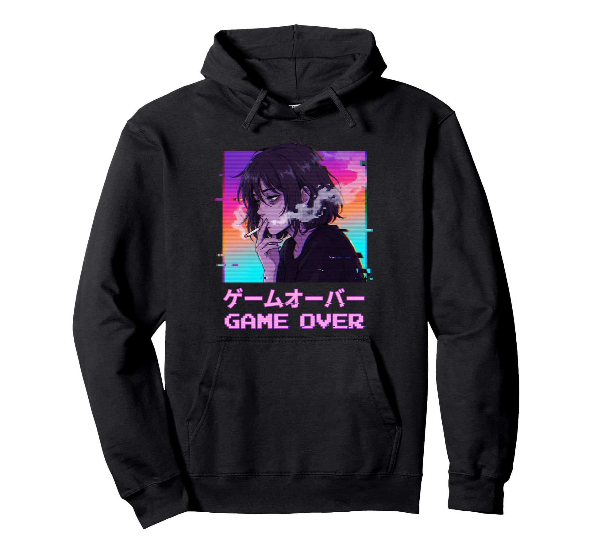 Sad Anime Vaporwave Egirl Eboy Edgy Hoodie - Novelty Apparel for Adults - T-Shirt, Sweatshirt, Hoodie