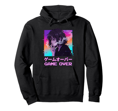 Sad Anime Vaporwave Egirl Eboy Edgy Hoodie - Novelty Apparel for Adults - T-Shirt, Sweatshirt, Hoodie