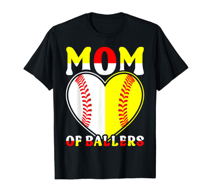 Mom Ballers Softball Baseball Player T-Shirt - Trendy Graphic Unisex - T-Shirt, Sweatshirt, Hoodie