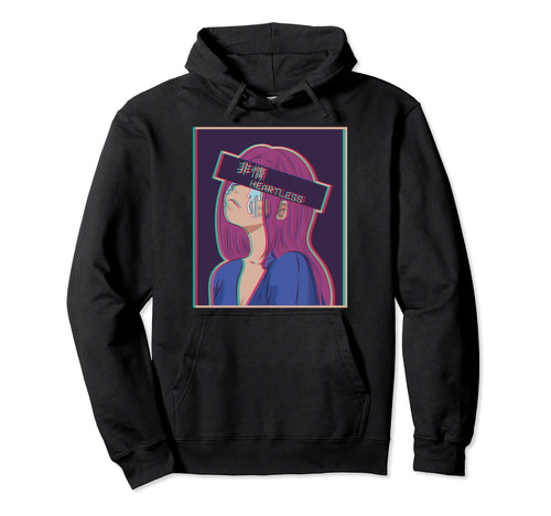 Sad Anime Japanese Vaporwave Hoodie - Fun Novelty Design for Adults - T-Shirt, Sweatshirt, Hoodie