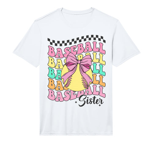 Baseball Sister Coquette Bow Baseball T-Shirt - Trendy Graphic Unisex - T-Shirt, Sweatshirt, Hoodie