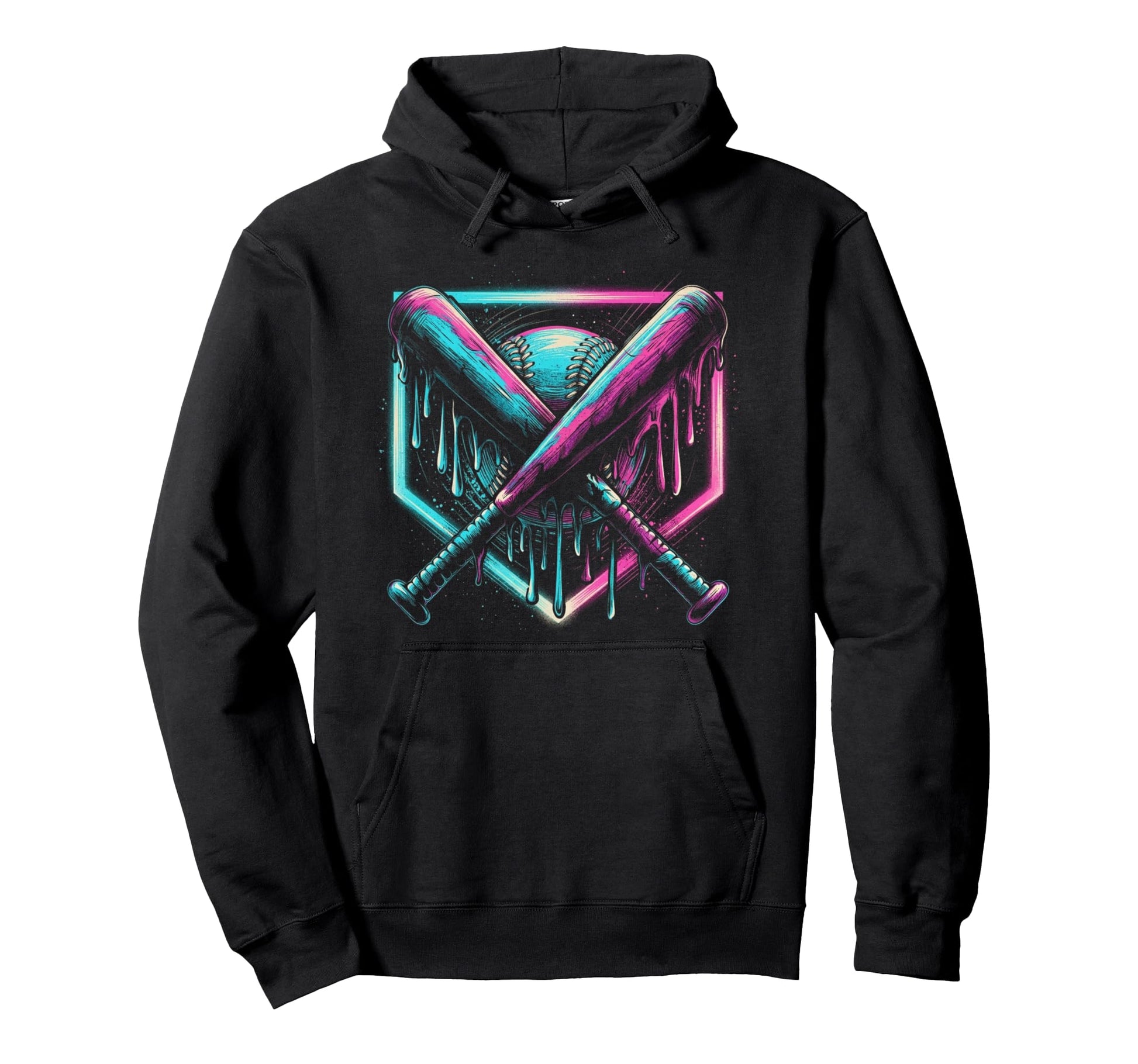 Baseball Drip Ice Cream Drip Baseball Hoodie - Unique Graphic Men Women - T-Shirt, Sweatshirt, Hoodie