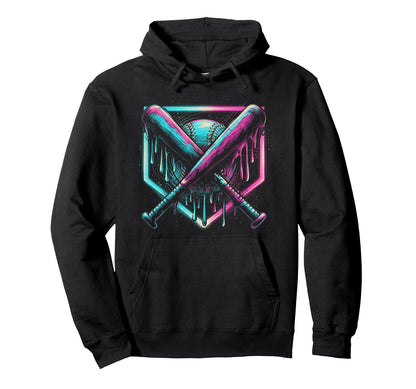 Baseball Drip Ice Cream Drip Baseball Hoodie - Unique Graphic Men Women - T-Shirt, Sweatshirt, Hoodie