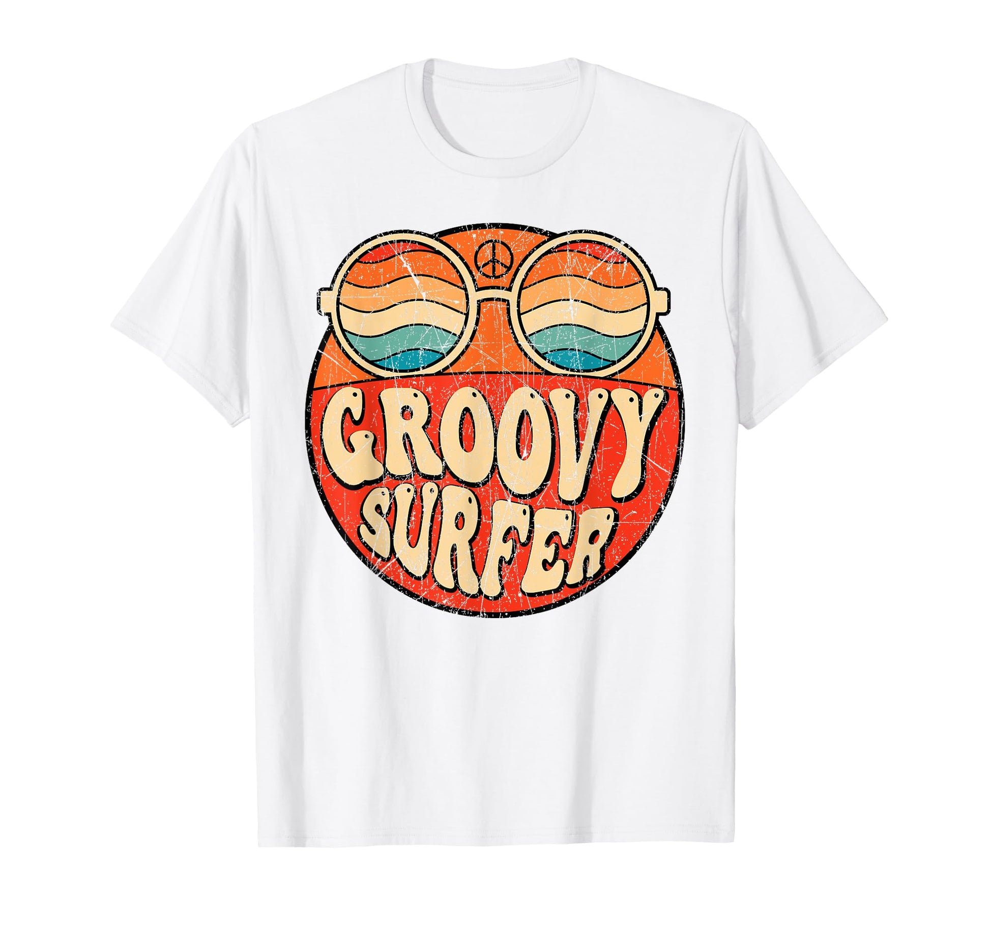 Groovy Surfer 70S Aesthetic T-Shirt - Custom Art Print for Adults - T-Shirt, Sweatshirt, Hoodie