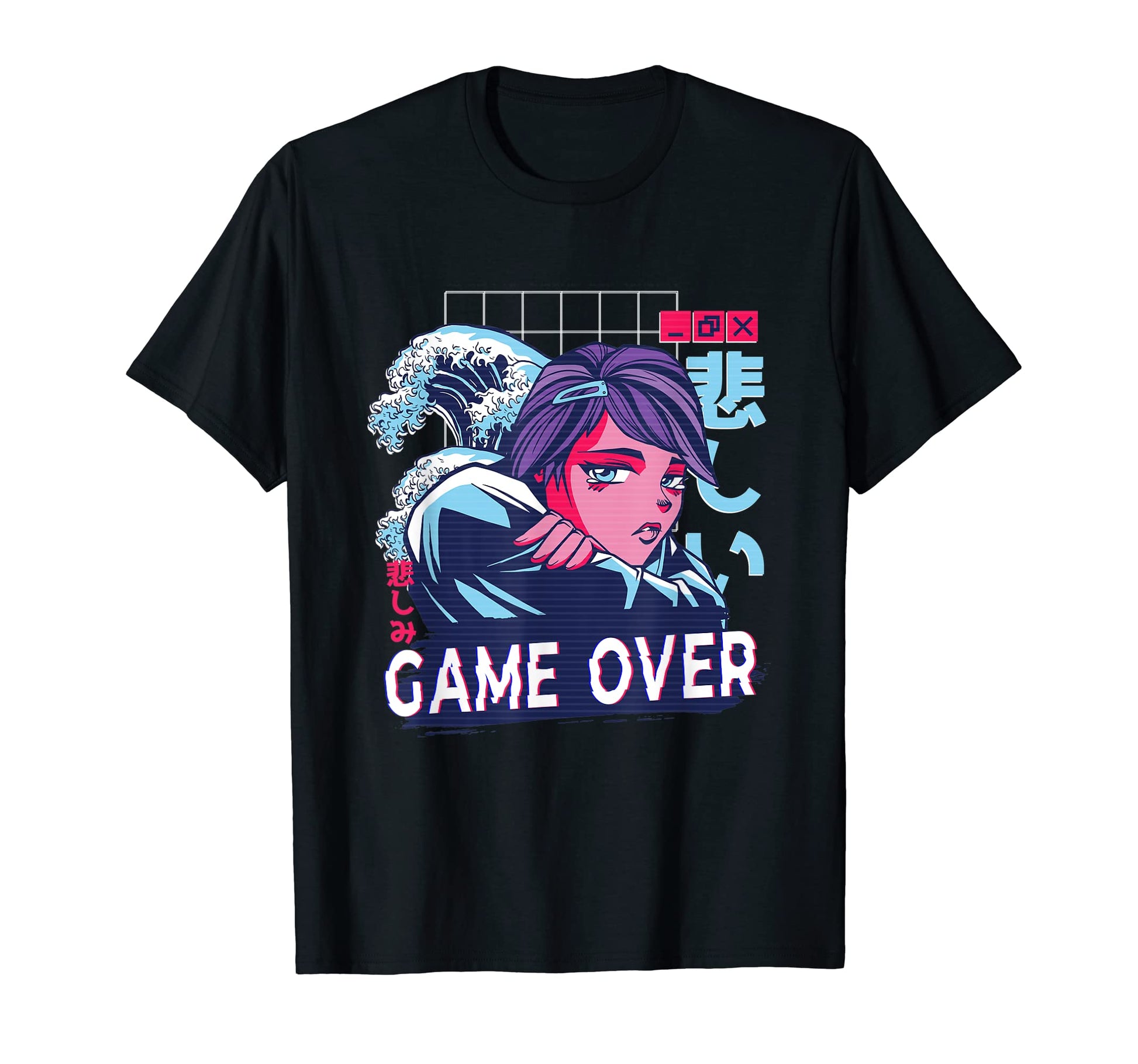 Game Over Japanese Vaporwave 80S 90S T-Shirt - Custom Art Print for Adults - T-Shirt, Sweatshirt, Hoodie