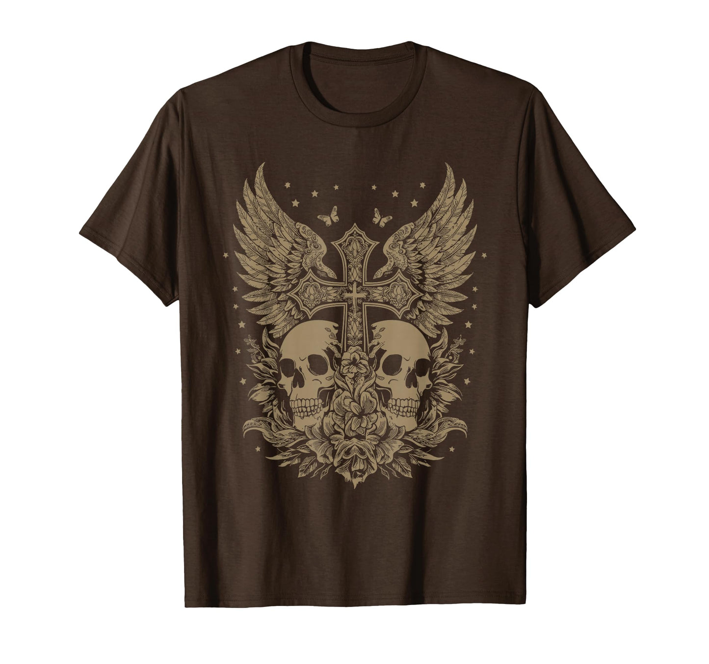 Emo Y2K Grunge Aesthetic Goth Skull Cross T-Shirt - Unique Graphic Unisex - T-Shirt, Sweatshirt, Hoodie