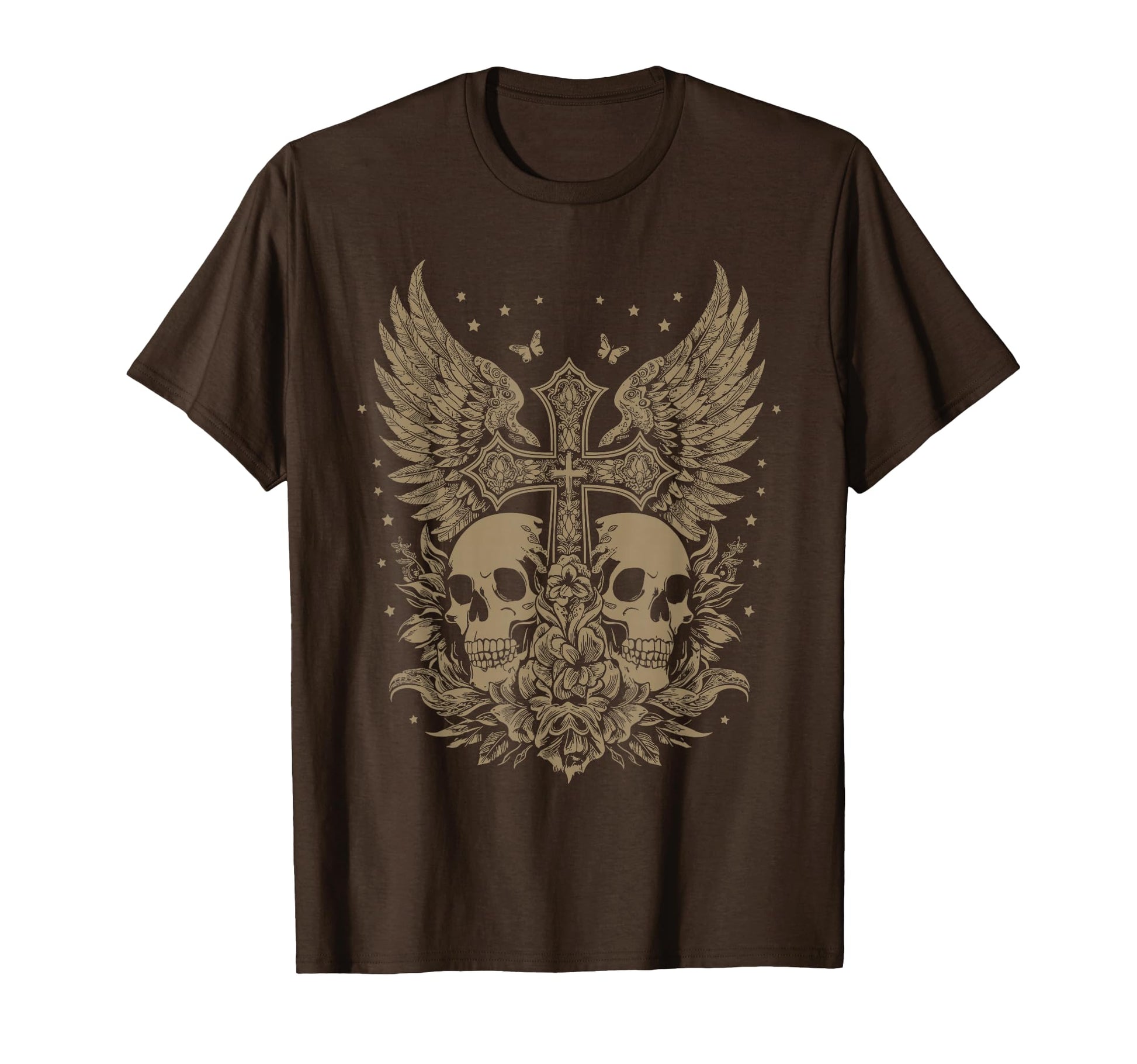 Emo Y2K Grunge Aesthetic Goth Skull Cross T-Shirt - Unique Graphic Unisex - T-Shirt, Sweatshirt, Hoodie