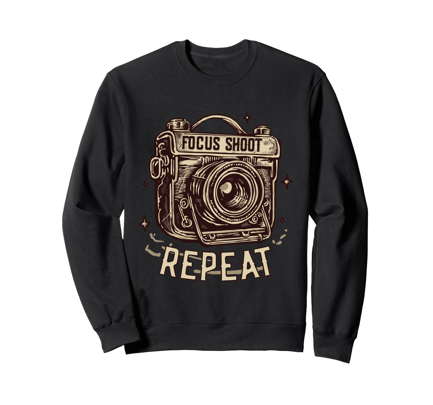 Focus Shoot Repeat Camera Photography Sweatshirt - Unique Graphic Unisex - T-Shirt, Sweatshirt, Hoodie