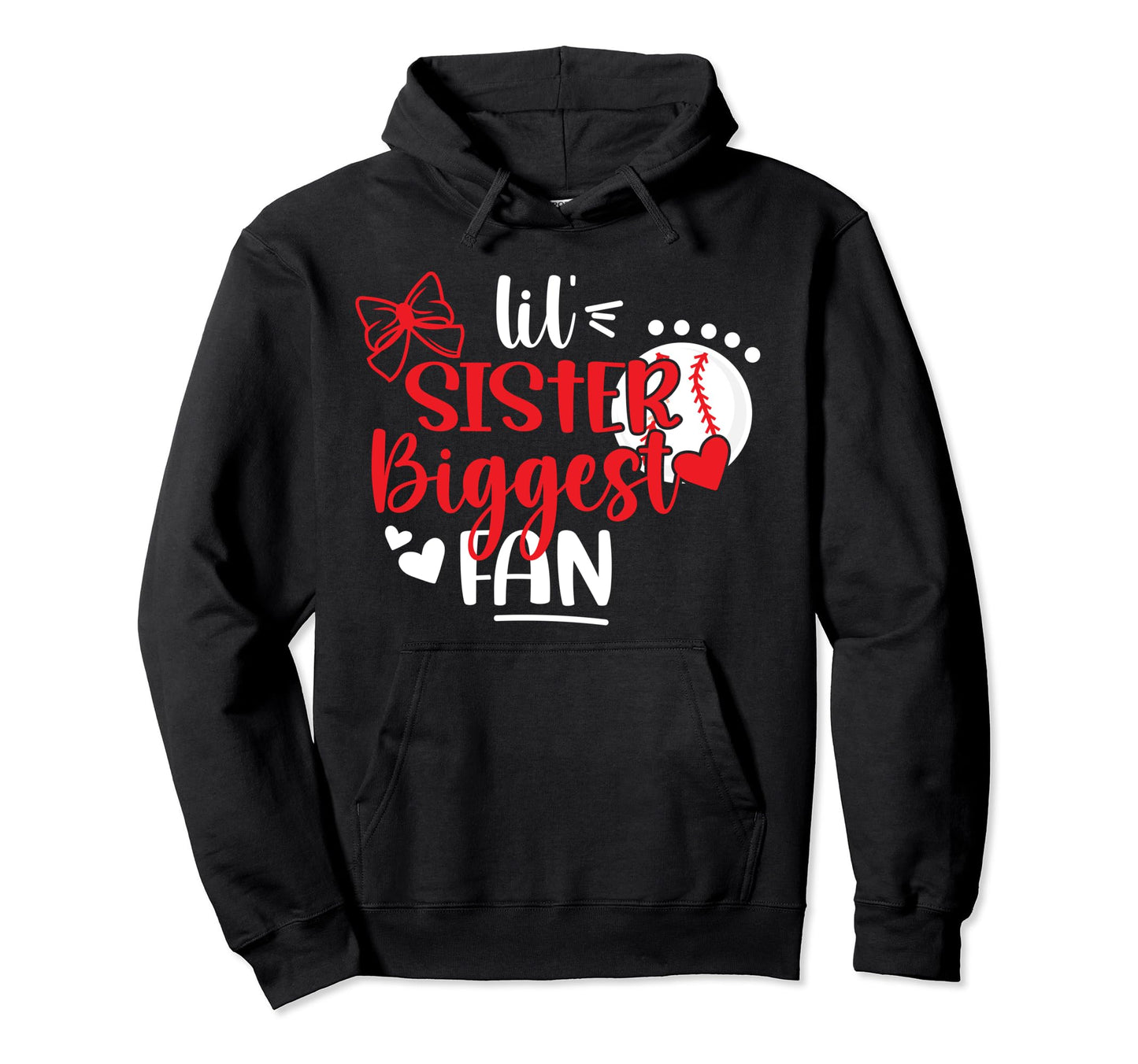 Lil Sister Baseball Sister Baseball Hoodie - Aesthetic Graphic Unisex - T-Shirt, Sweatshirt, Hoodie