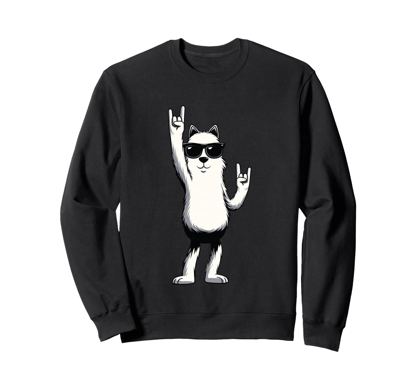 Llama Alpaca Double Rock Hand Sweatshirt - Casual Everyday Wear Men Women - T-Shirt, Sweatshirt, Hoodie