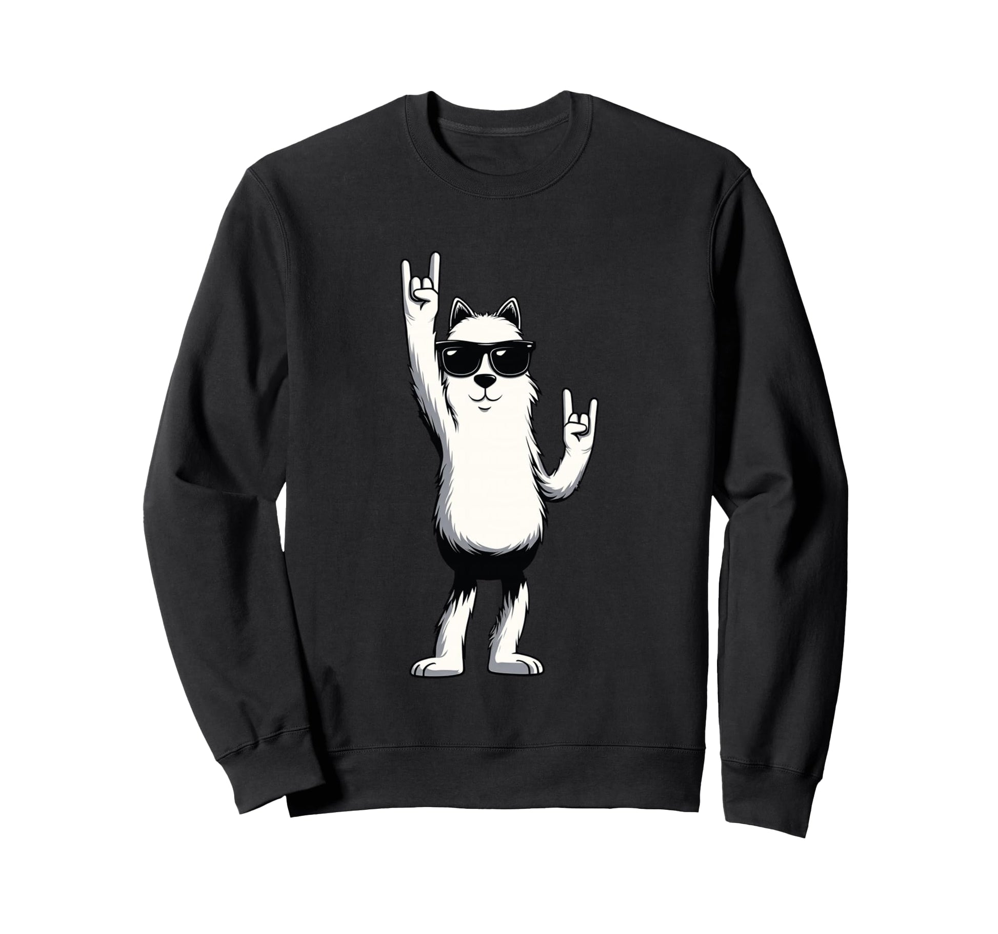 Llama Alpaca Double Rock Hand Sweatshirt - Casual Everyday Wear Men Women - T-Shirt, Sweatshirt, Hoodie