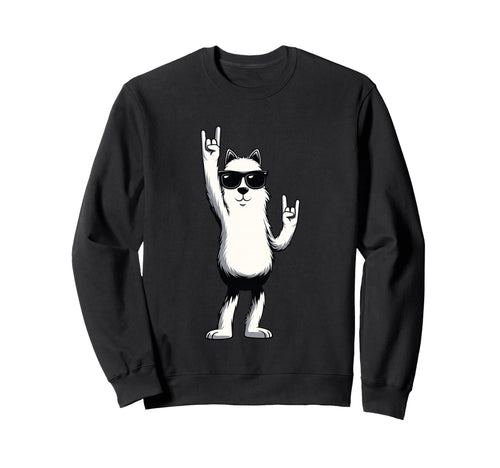 Llama Alpaca Double Rock Hand Sweatshirt - Casual Everyday Wear Men Women - T-Shirt, Sweatshirt, Hoodie